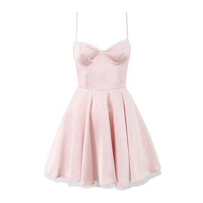 Satin Spaghetti Strap Mini Dress