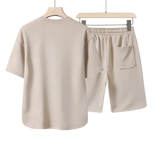 Men’s Summer Printed T-Shirt and Shorts Two-Piece Set