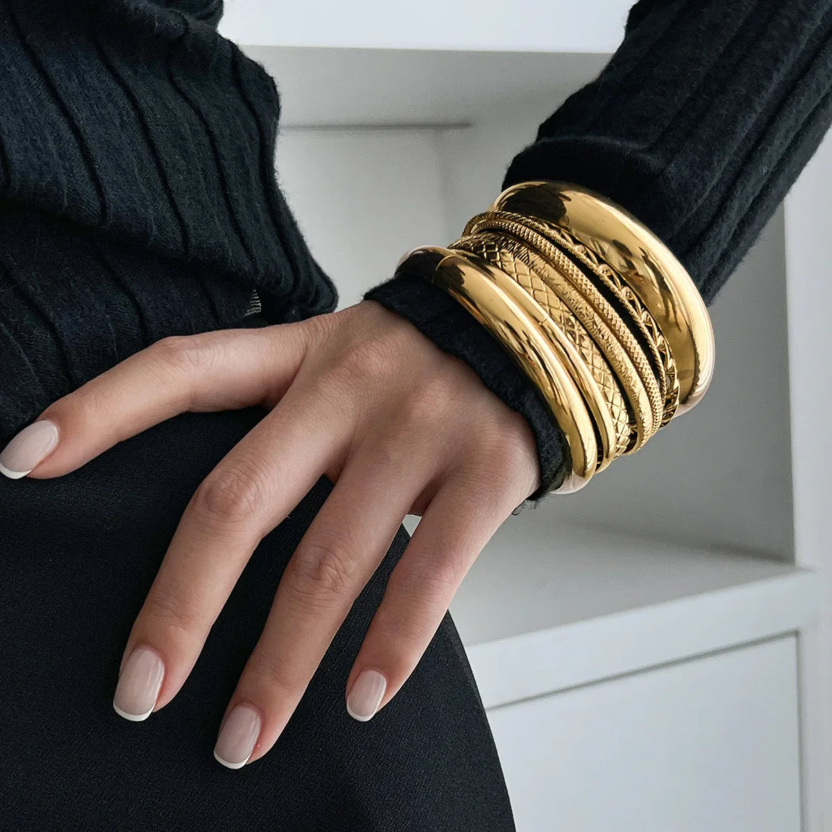Punk Metal Bangle Set