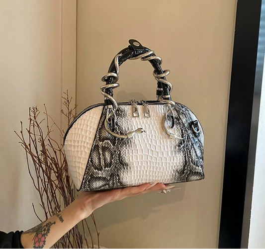 Snake Decor Crossbody Bag