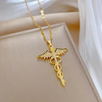 Dragonfly Zircon Pendant Necklace
