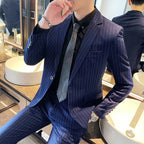 Striped Slim Two-Piece Business Suit