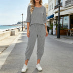 Striped Two-Piece Loungewear Set