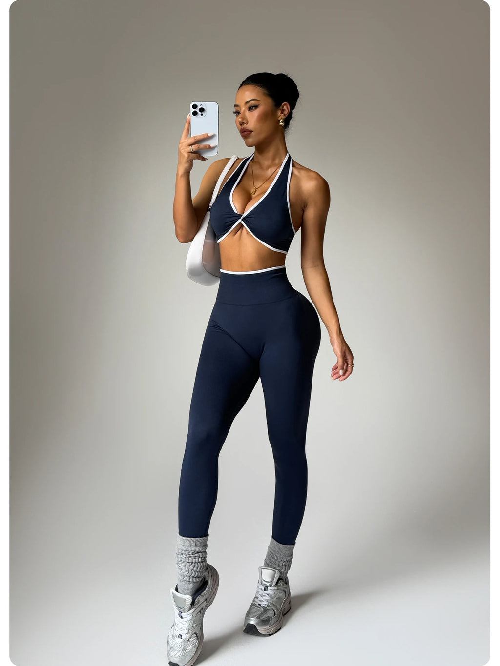 Contrast Patchwork Seamless Two-Piece Yoga Set