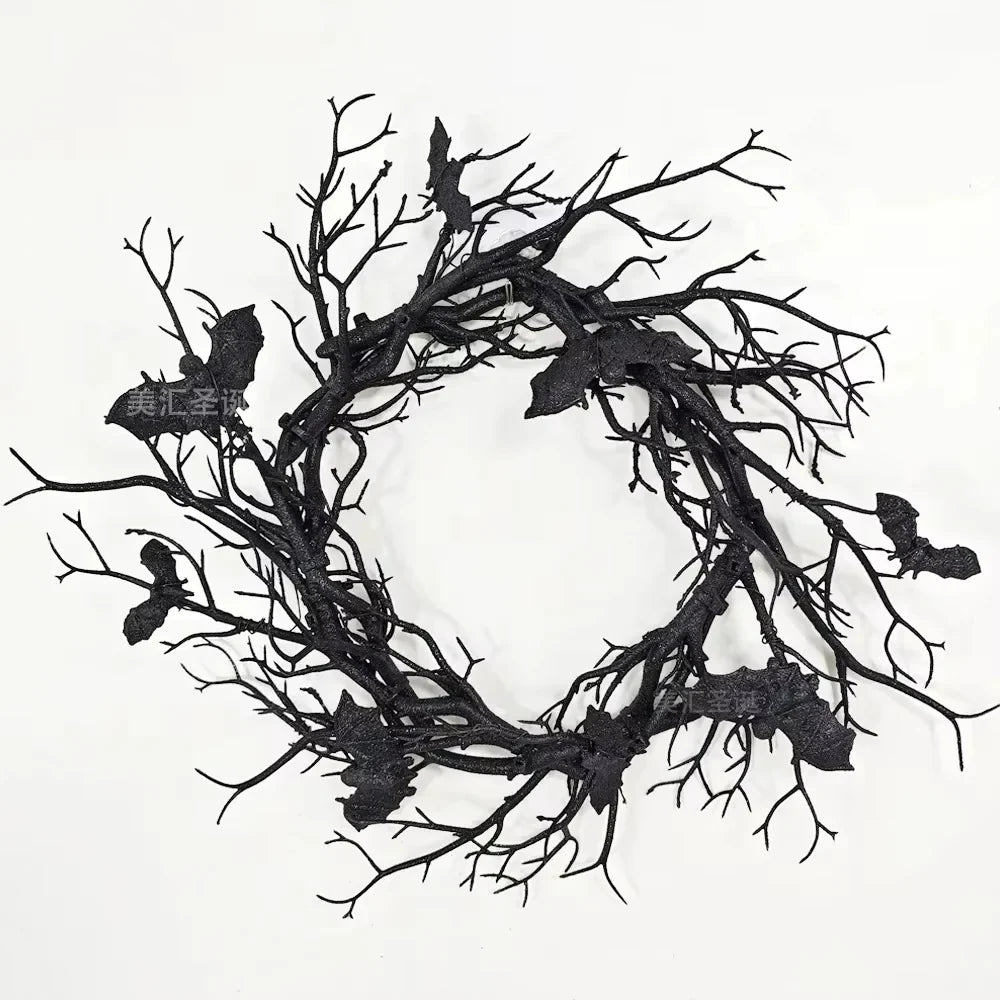 Bat Branch Halloween Wreath