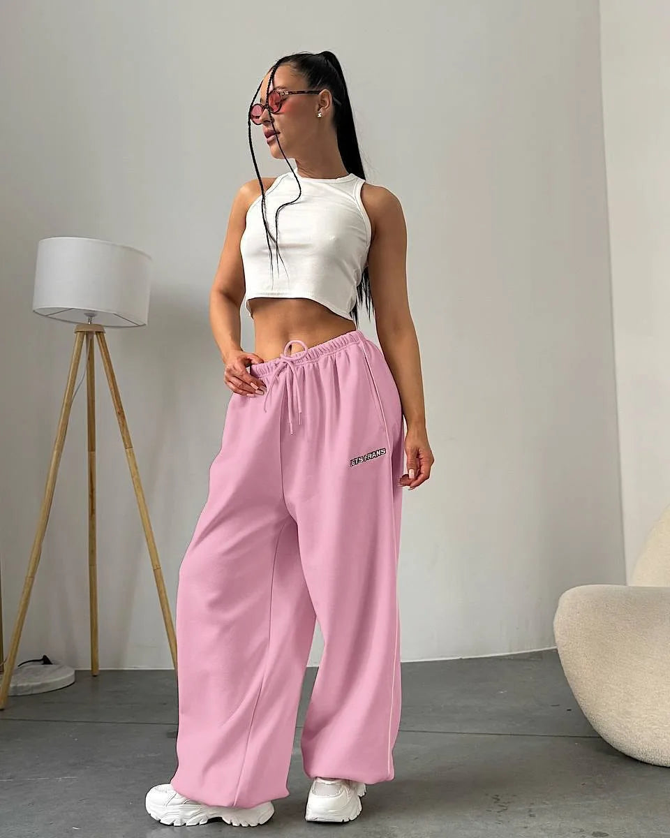 Chiffon Tie-Dye Drawstring Sports Pants