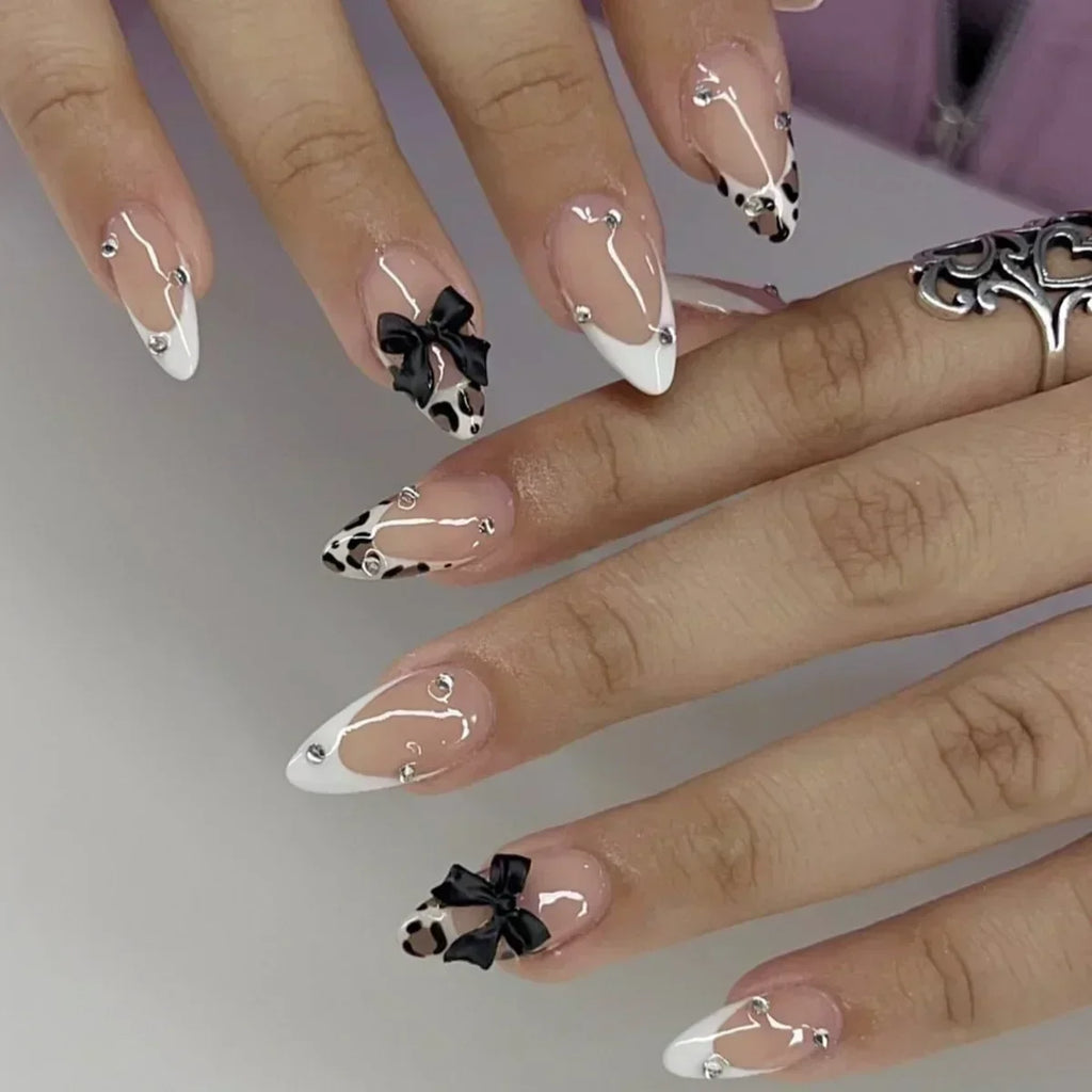 French Tip Orchid Press Nails