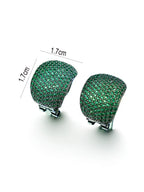 Geometric Zircon Clip Earrings
