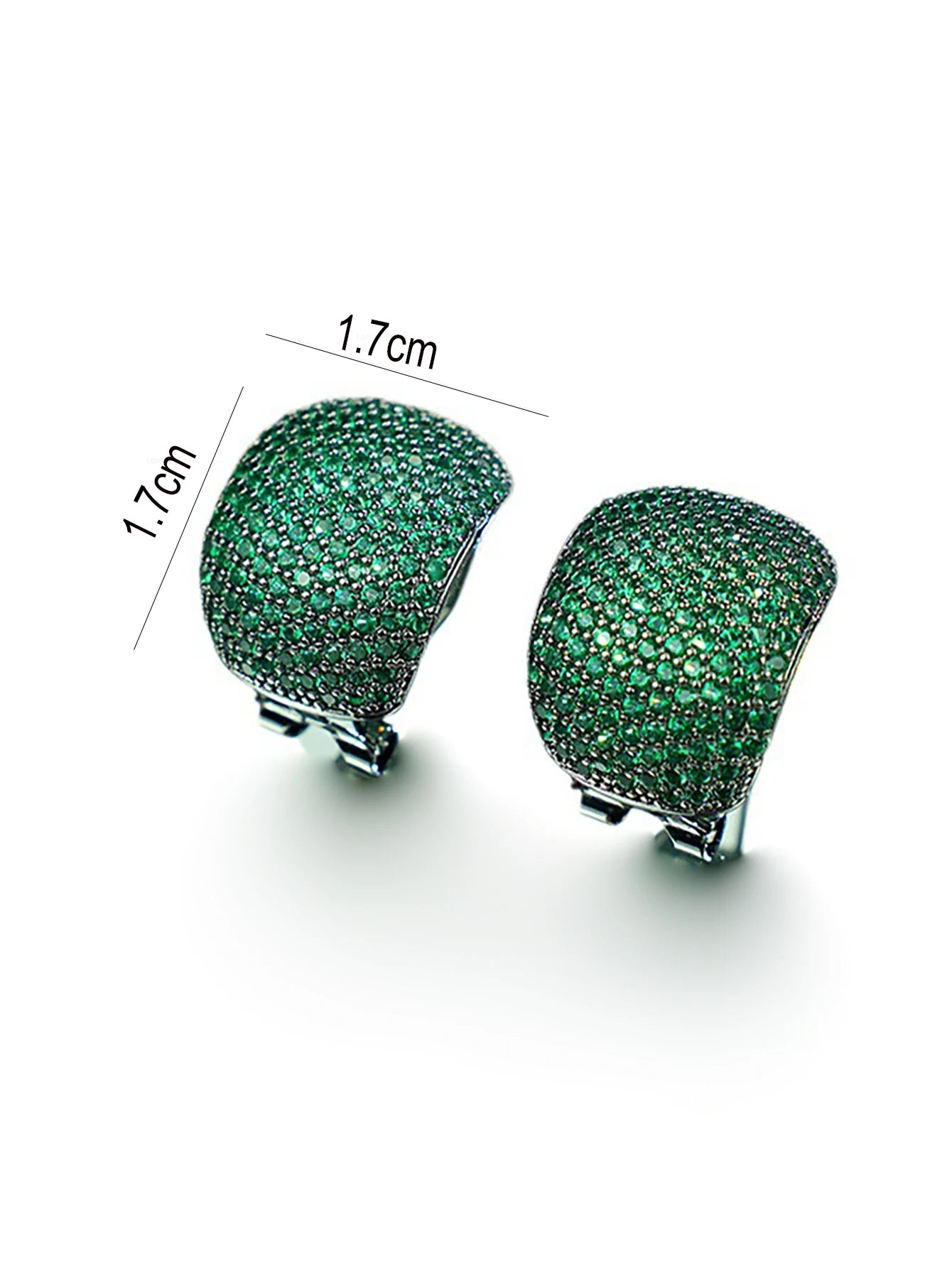 Geometric Zircon Clip Earrings