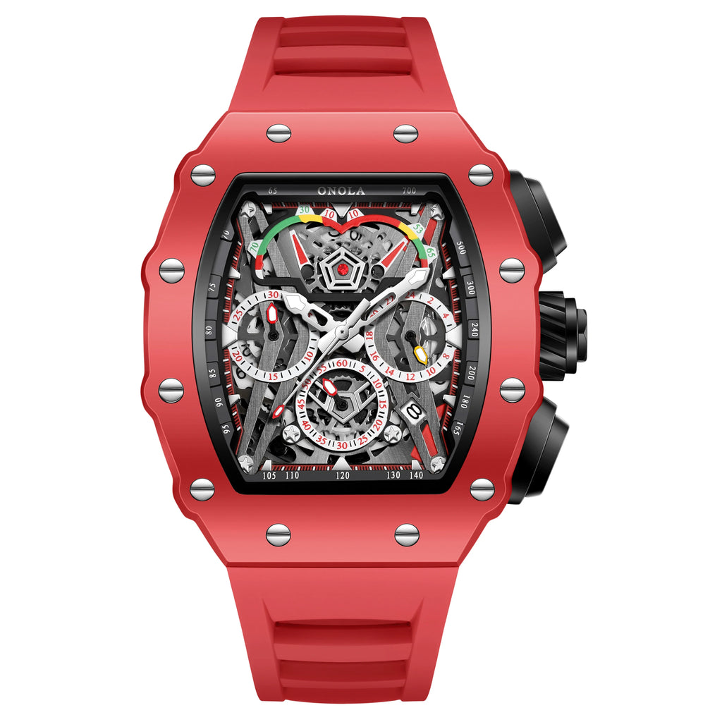 ONOLA Tonneau Silicone Quartz Watch