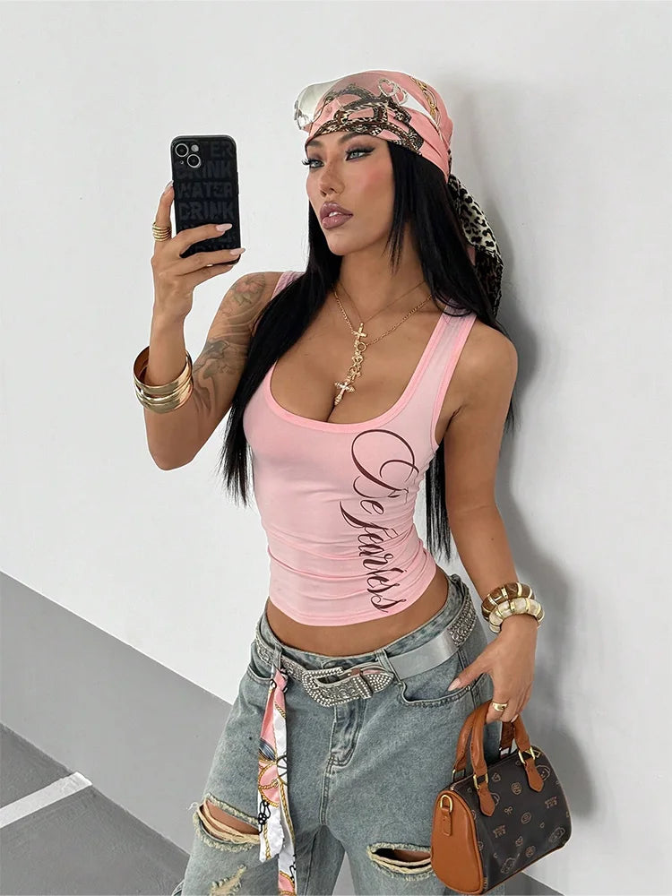 Polyester Solid Crop Tank Top