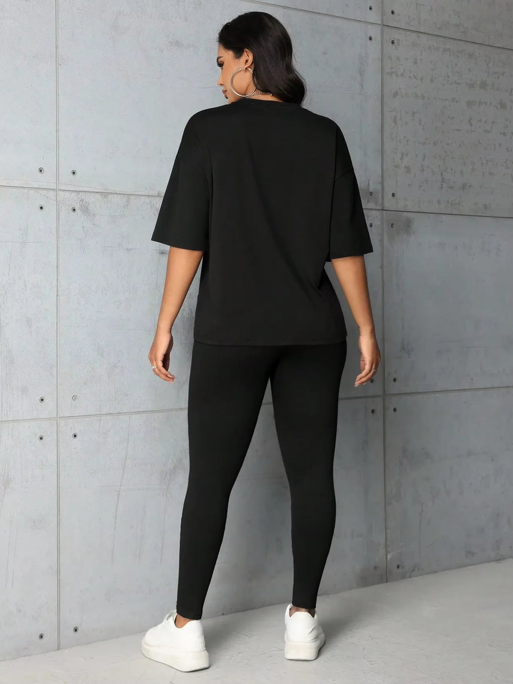 Polyester Crew Neck Short Sleeve Two-Piece Yoga Set