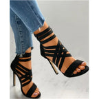 Zipper Gladiator High Heel Sandals