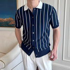 Striped Contrast Polo Shirt