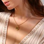 Square Zircon Pendant Necklace