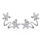 Zircon Plant Clip Earrings