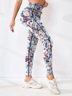 Printed Welt-Pocket Ankle Yoga Pants