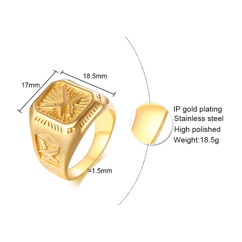 Mprainbow Bald Eagle Ring
