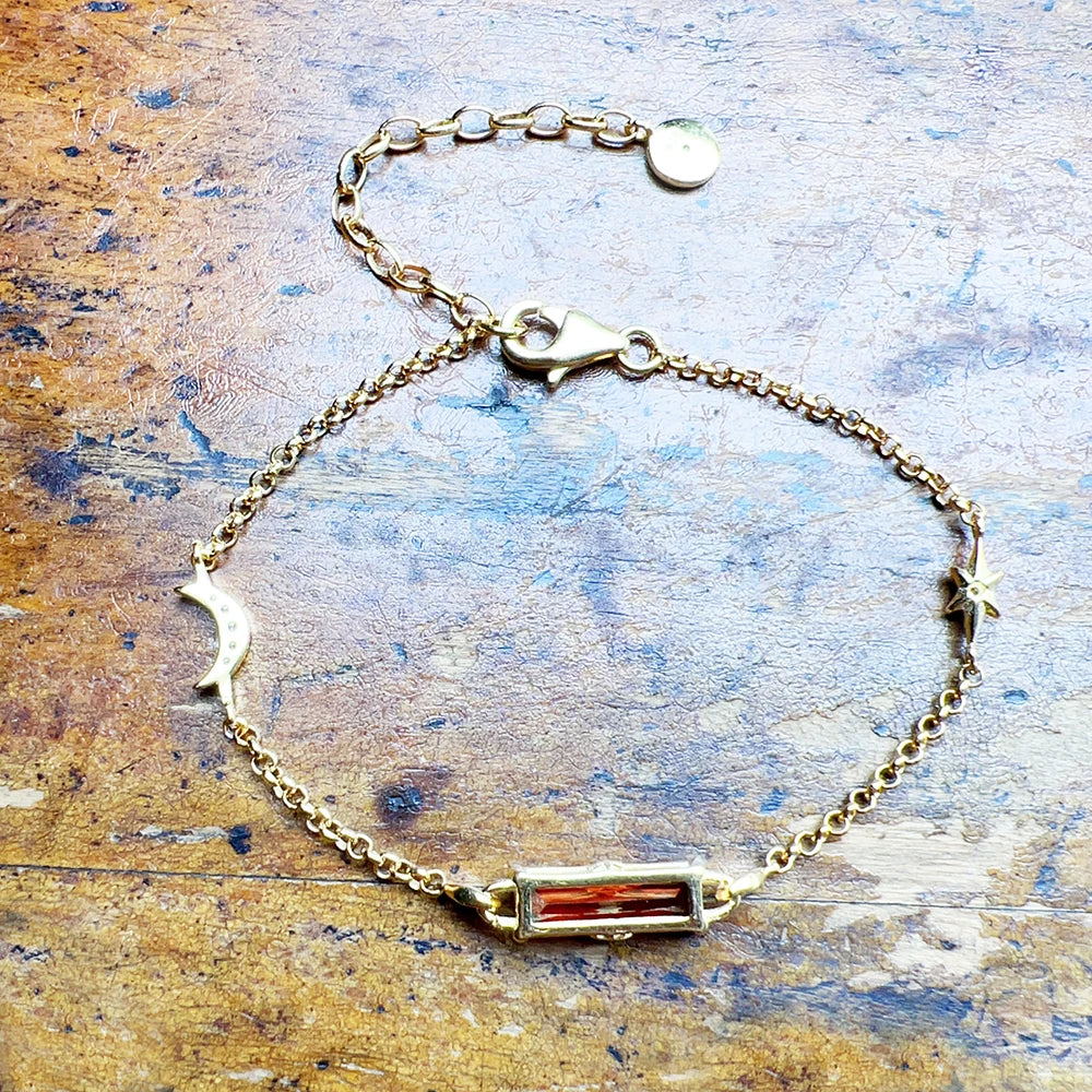Star Moon Silver Bracelet