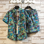 Cotton Floral Shirt Shorts Set