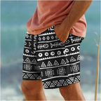 Geometric 3D Print Beach Shorts