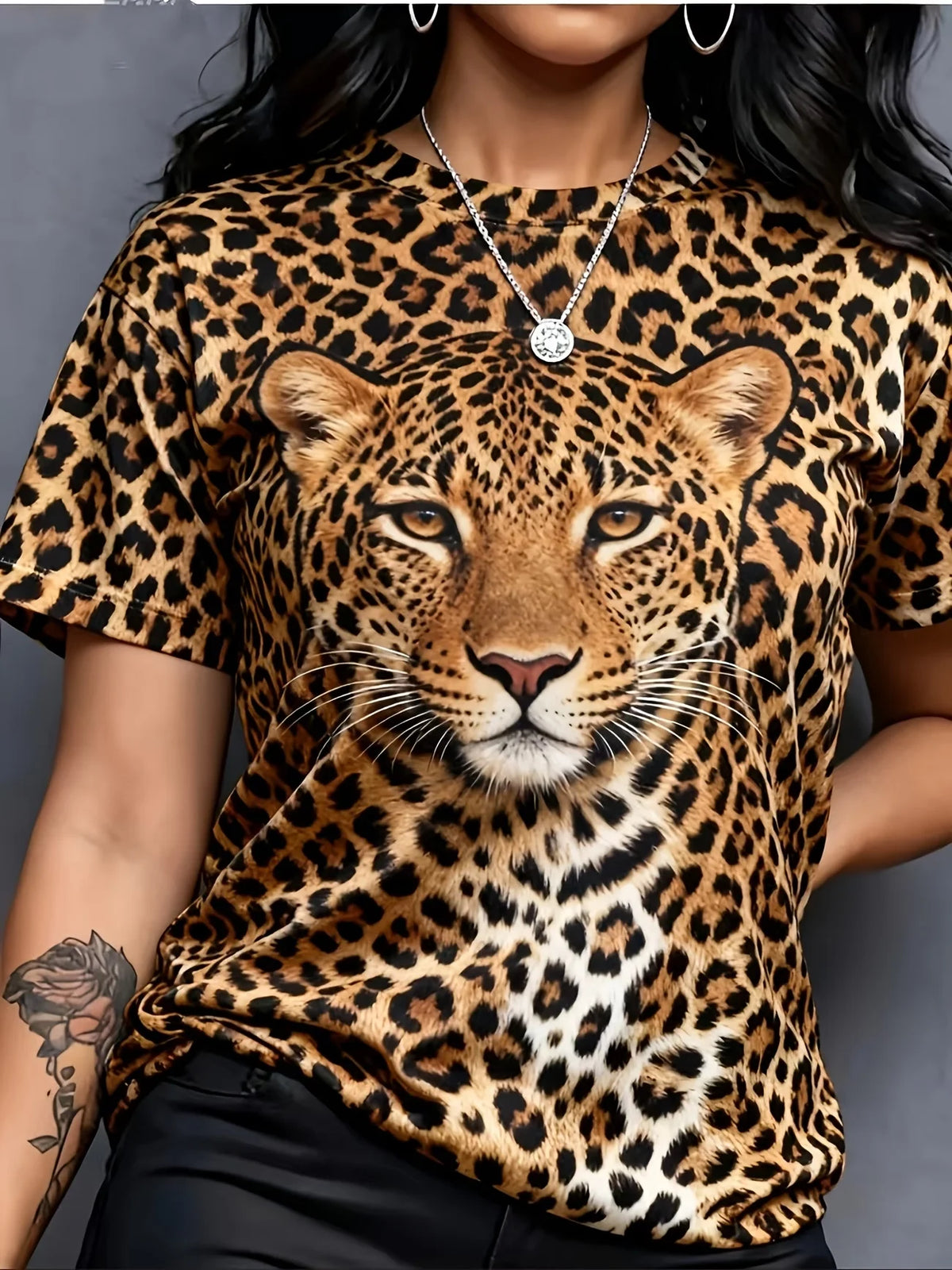Leopard Print Oversized T-Shirt