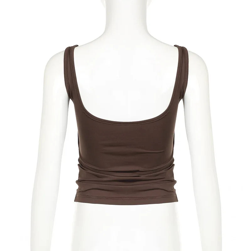 Streetwear Broadcloth Solid Tank Top
