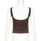 Streetwear Broadcloth Solid Tank Top