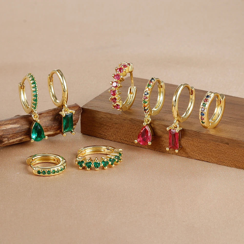 Zircon Water Drop Hoops