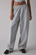 Mid Waist Wide Leg Casual Pants