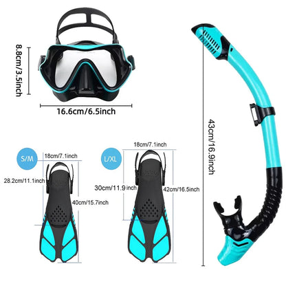 Adult Mask Fins Snorkel Set