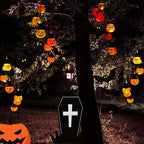 Solar Skull and Pumpkin String Lights