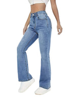 Wide-Leg Flared High-Waist Trousers
