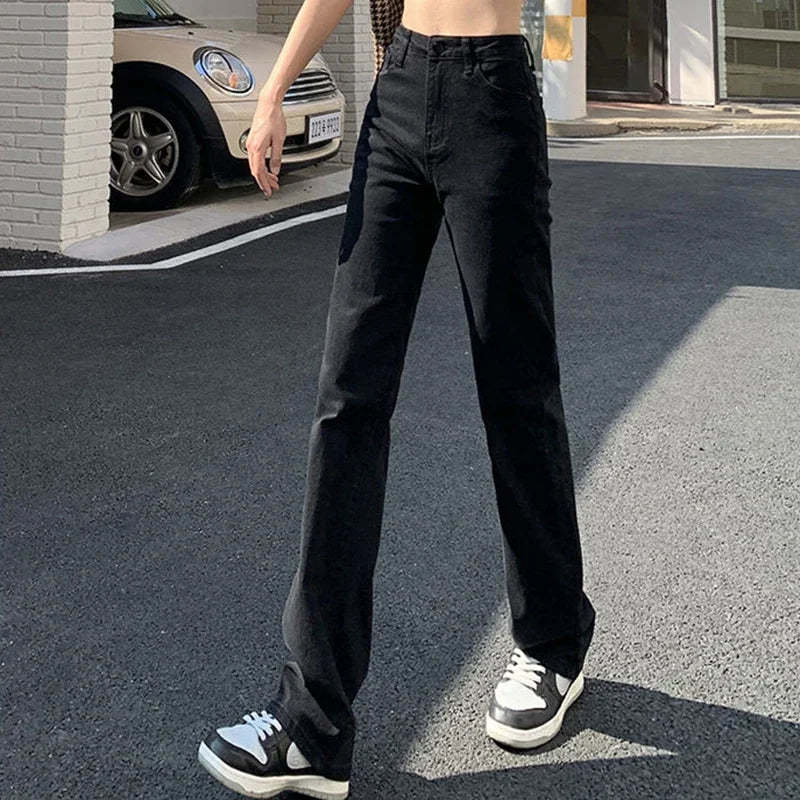High Waist Straight Denim Jeans