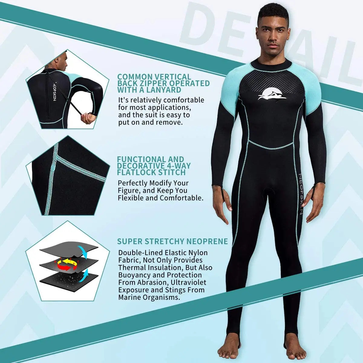 Back-Zip Full Body Wetsuit