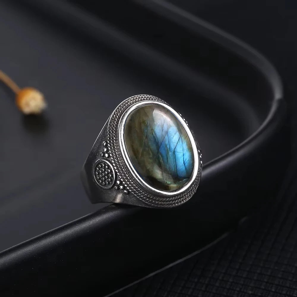 Intgem Labradorite Moonstone Ring
