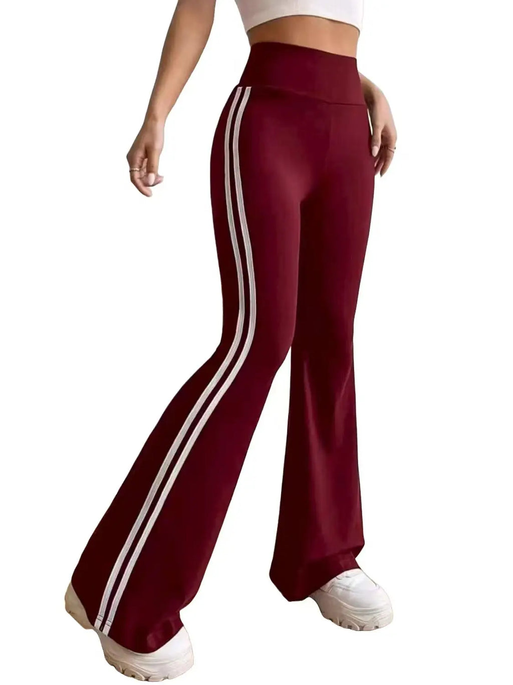 Side-Stripe Sculpted Flared Pants
