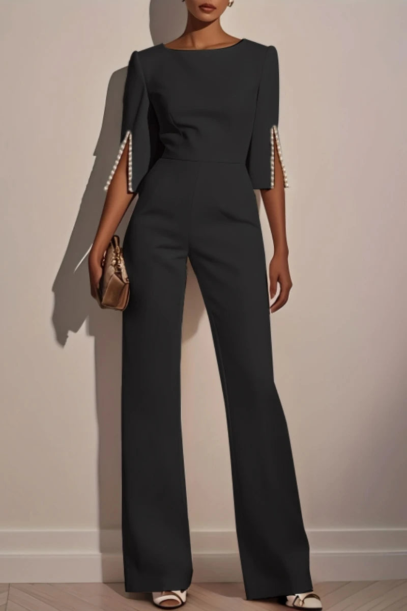 Black Beaded Jumpsuit