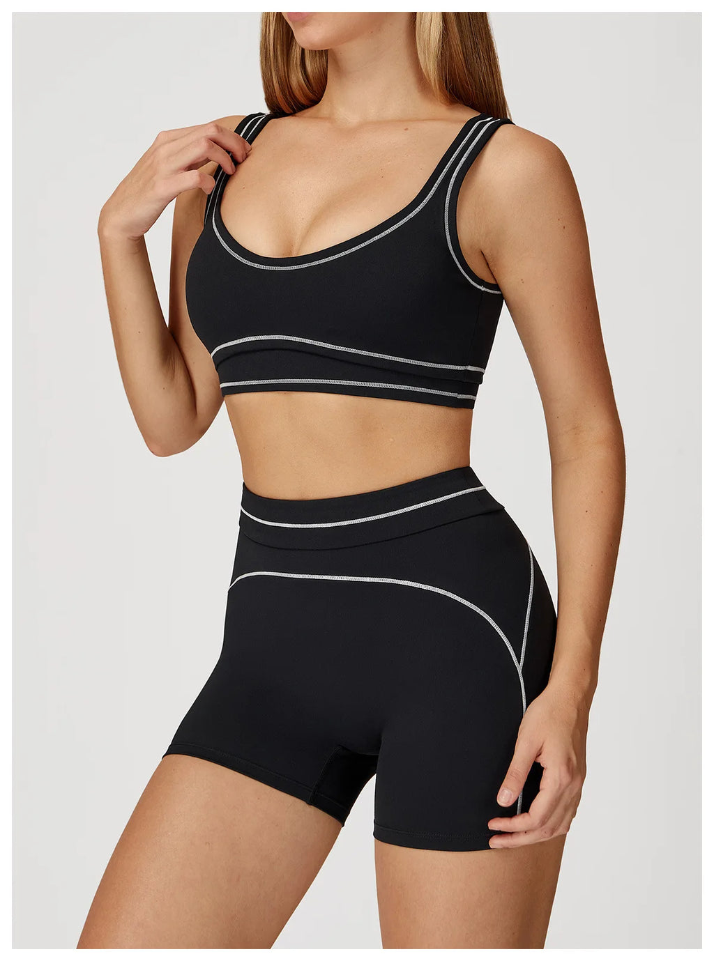 Knit Construction Sleeveless True-To-Size Fit Two-Piece Yoga Set