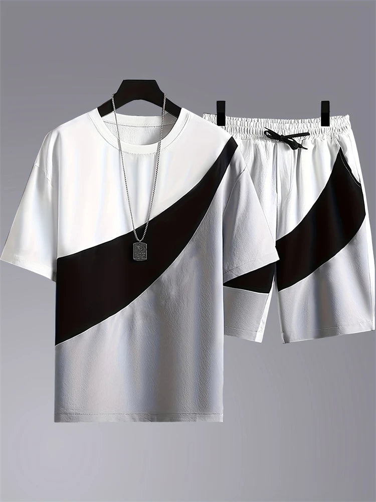 Logo Print Loose Shorts Set