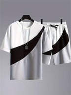 Logo Print Loose Shorts Set