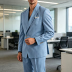 Linen Peak-Lapel One-Button Suit Set