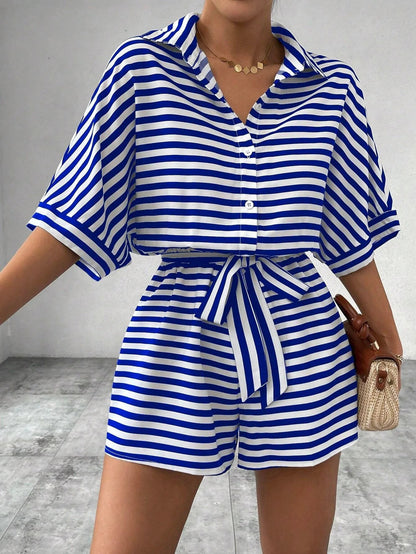 Women’s Summer Casual Striped Set