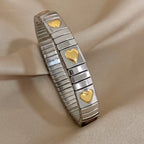 Vintage Heart Star Bangle Bracelet