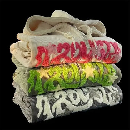 Y2K Embroidered Zip Hoodie