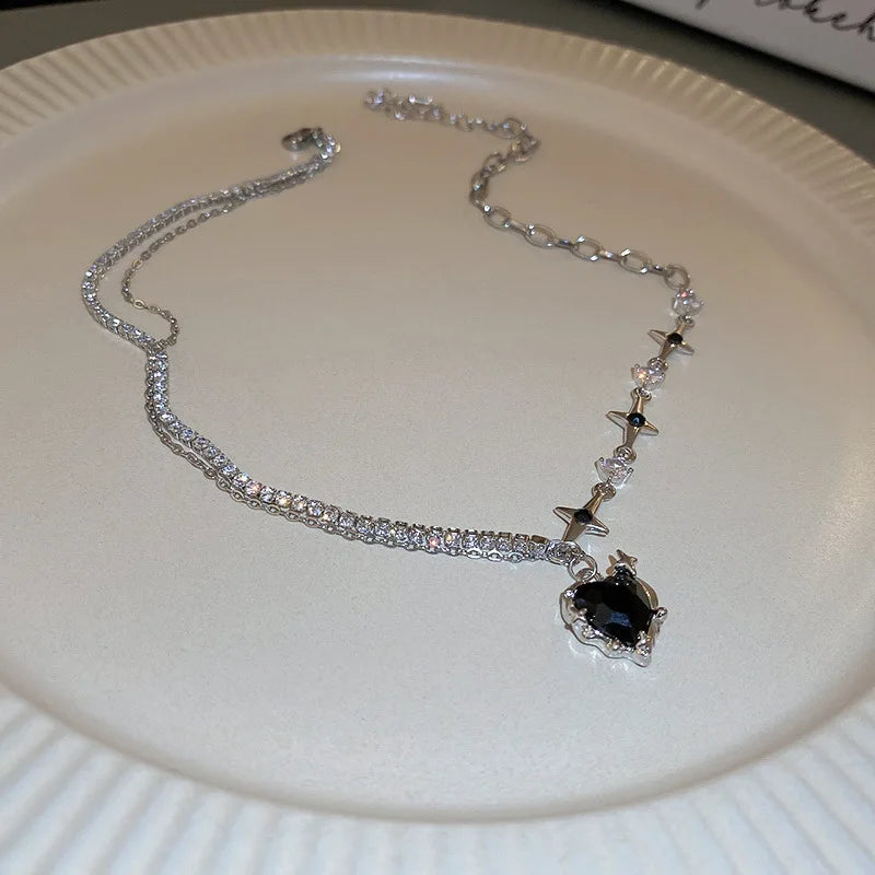 Zircon Clavicle Chain Necklace