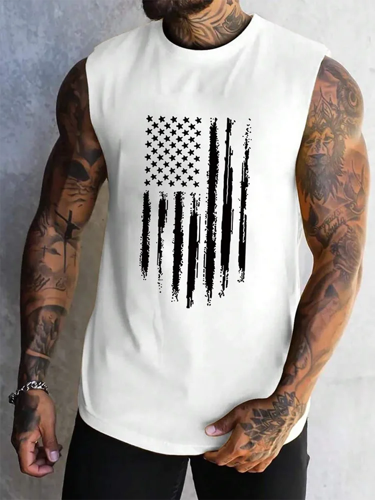USA Flag Print Tank Top