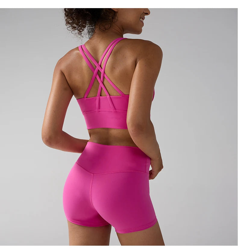 Essential Solid Sleeveless True-To-Size Fit Two-Piece Yoga Set