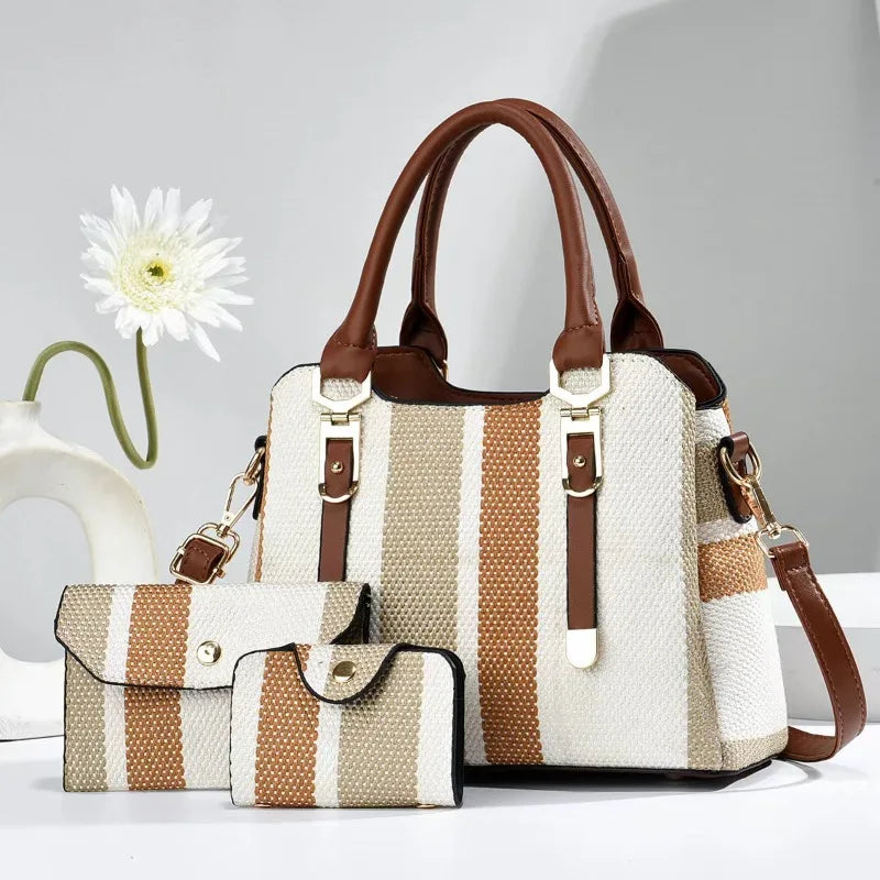 3 Piece Women’s Handbag Set with Wallet