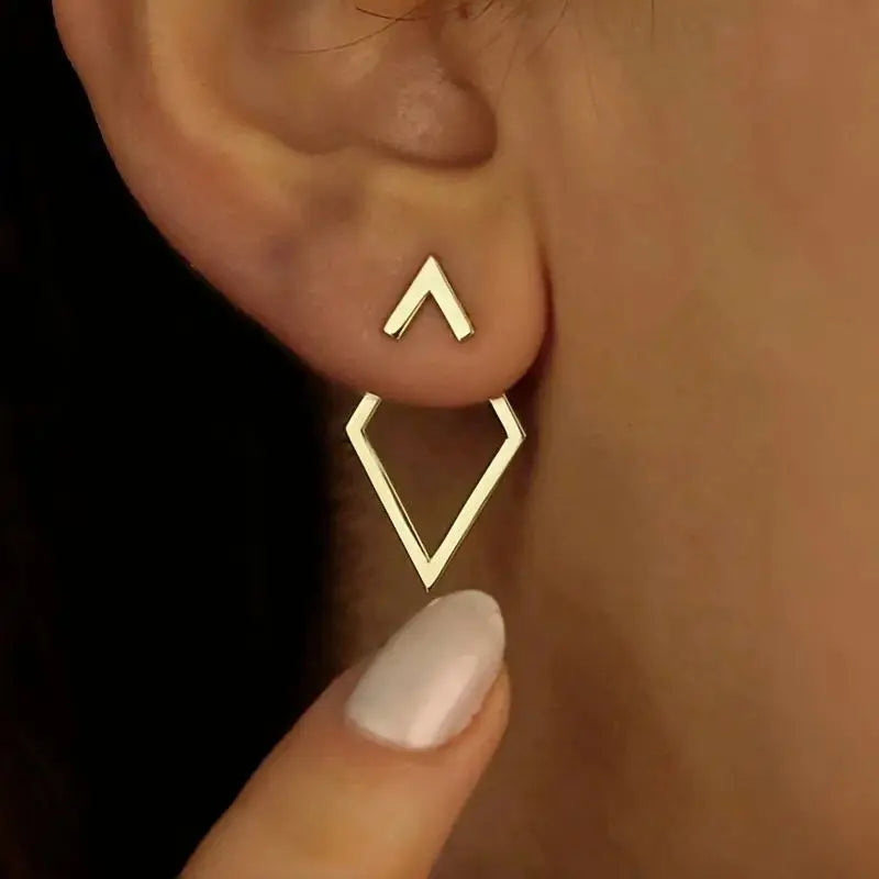 Retro Geometric Stud Earrings